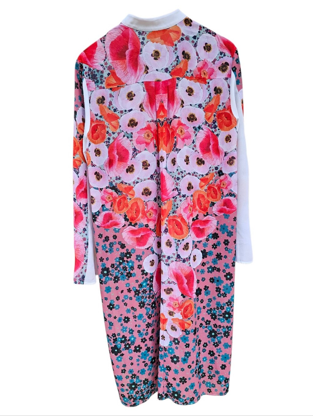 RARE Clover Canyon Pink Floral Colorful Longline Button-Front Robe Size M - Picture 8 of 13